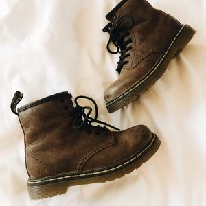 Kids Dr. Marten Brooklee Brown Leather Size 10